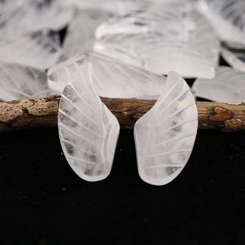 

B&F Earrings Bead White Quartz - Wing Earrings Natural Stone jewelry accessories Handmade Jewerly