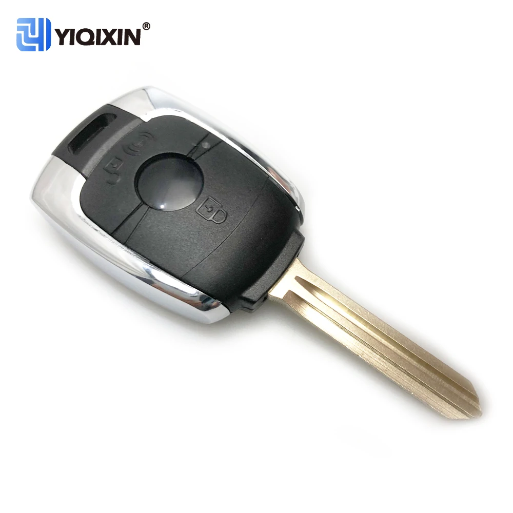 Key Case For SsangYong Actyon Kyron Rexton Korando Remote Car Key Shell 2 Buttons Replacement Auto Housing Fob Cover Uncut Blade