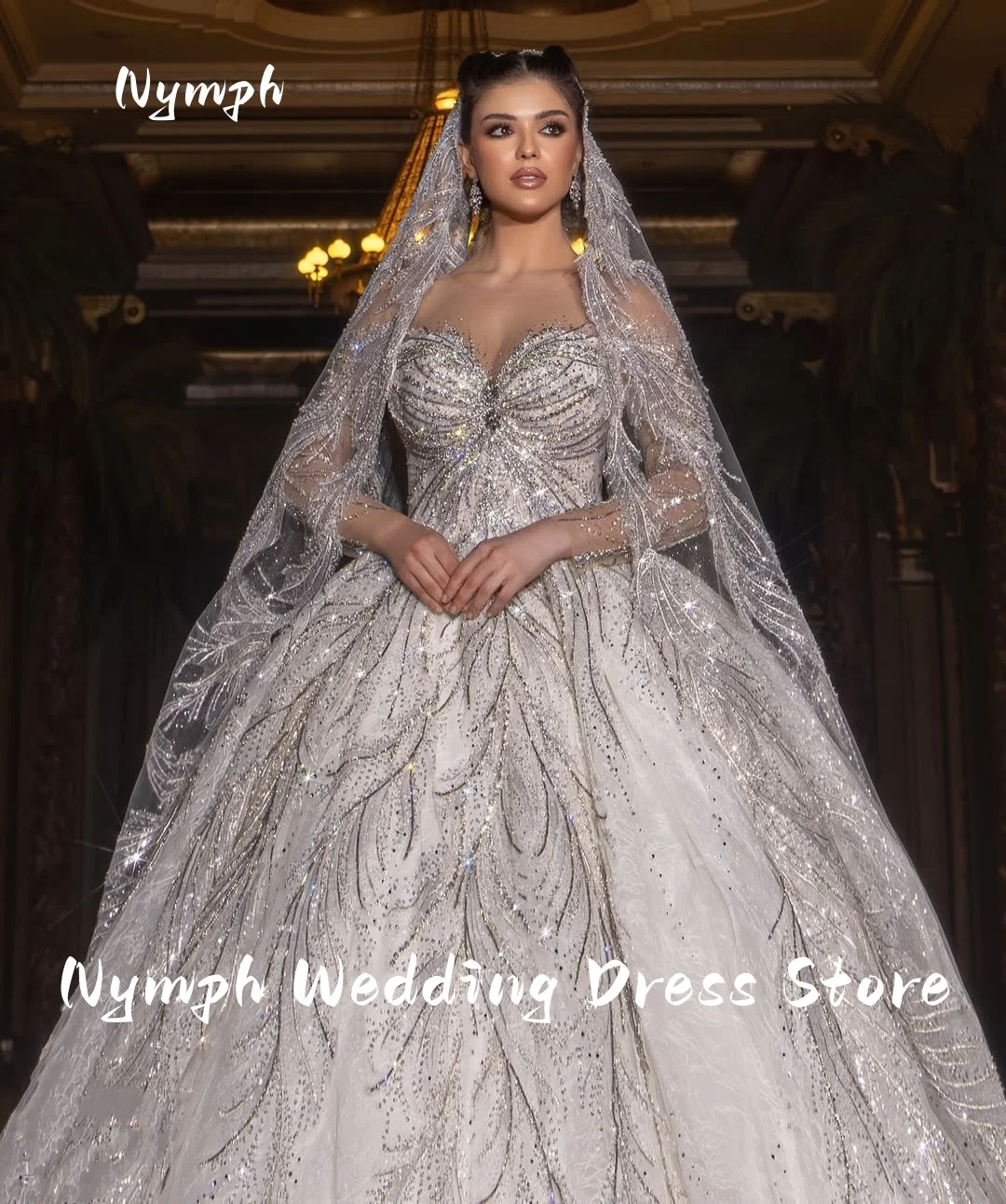 Exqisite Wedding Dress 2026 Formal Classic Sweetheart Neck Pearl Bridal Gown Sparkling Strapless Floor-length Ball Gown Customiz
