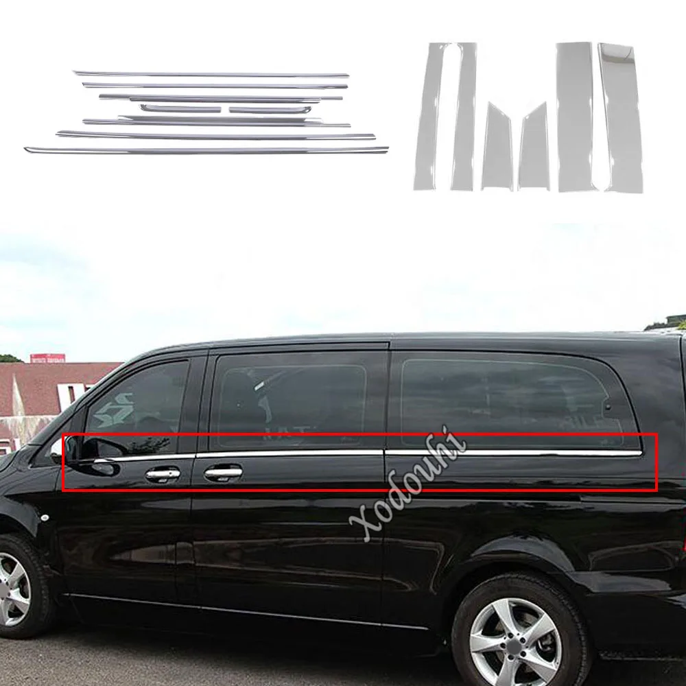 

Car Window Pillar Post Cover For Benz Vito W447 2016 2017 2018 2019 2020 2021 2022 Decoration Trim Frame Exterior Accessories