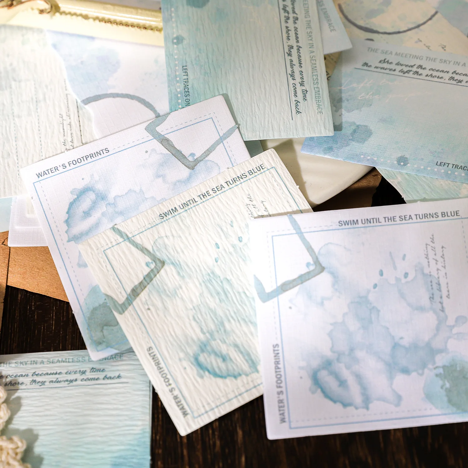 30pcs Memo Pads วัสดุกระดาษ Trace สดุดีขยะสมุดบันทึก Scrapbooking การ์ด Retro พื้นหลังตกแต่งกระดาษ