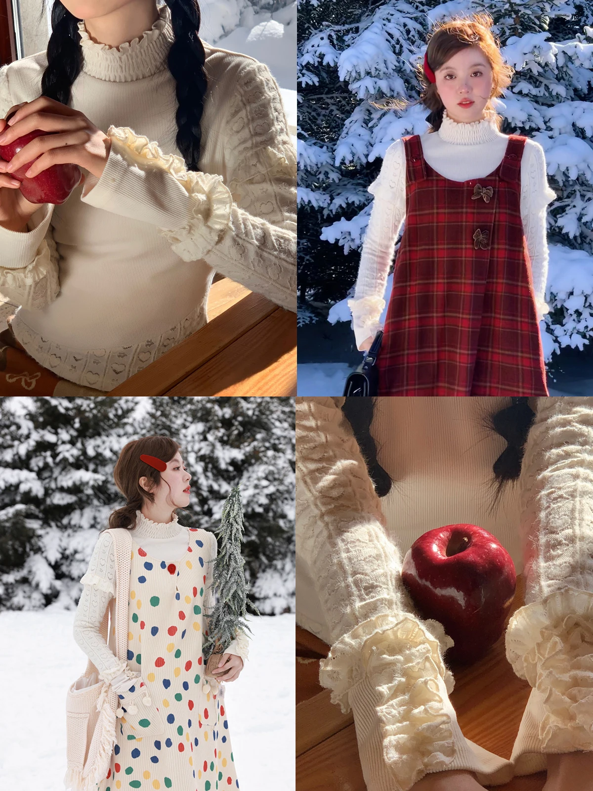 

plus Size Knitted Base Layer Top with Ruffle Casual Sle Slimming Effect for Plump Women Summer Autumn Winter Seasonal ...