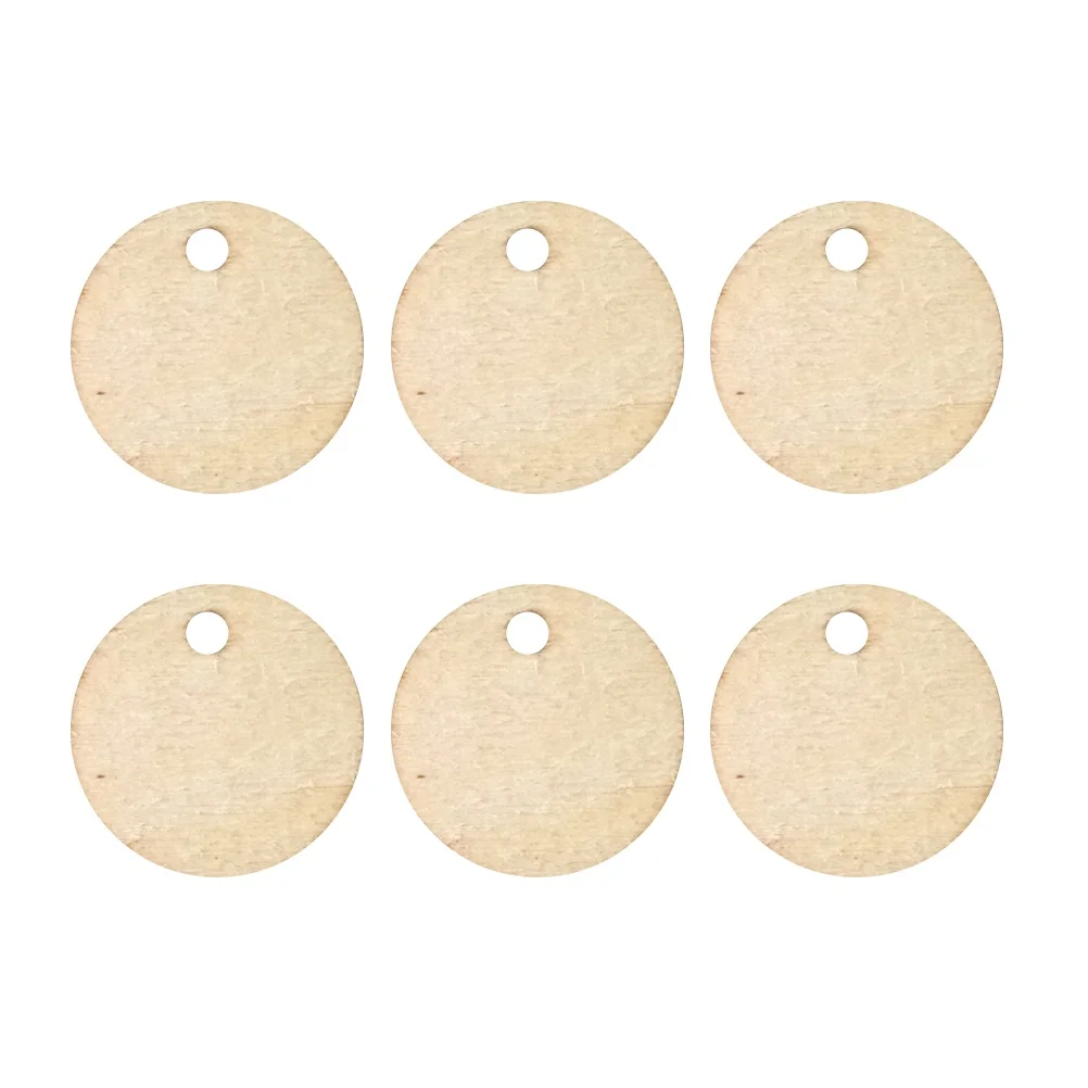 

50Pcs 2cm Round Wood Pieces Unfinished Slices for Crafting Home Decor Gift Packaging Wooden Slice with Hole DIY Wood Slice