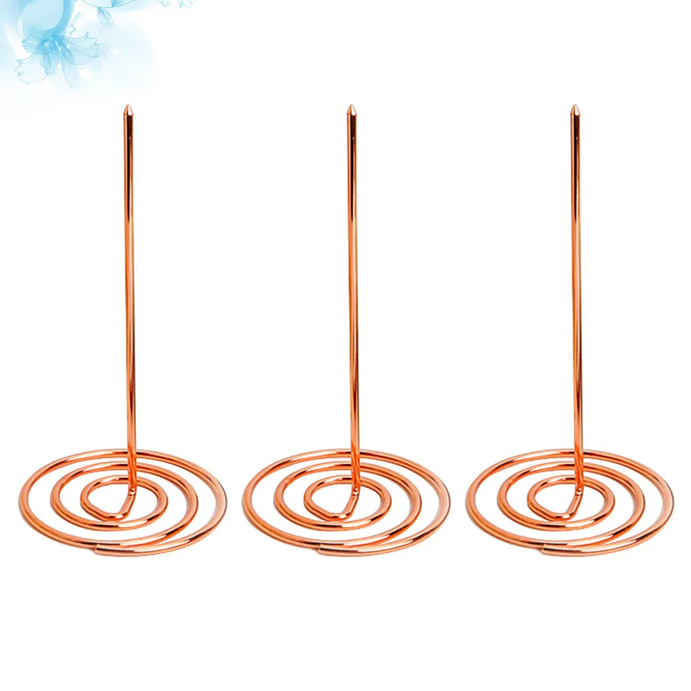3Pcs Menu Summons Fork Metal Needle Holder Rose Gold for Restaurant Receipt Bill Memo Organizer Office Use Bill Holder