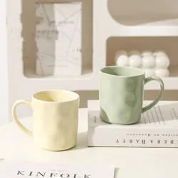 Simple Solid Color Ceramic Mug Household Large Capacity Juice Milk Cup Afternoon Tea with Handle Coffee Cups Tableware