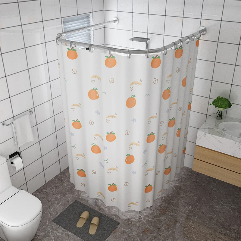 

Изогнутая карнизная занавеска Batoom Ower L-образная водонепроницаемая расширяемая занавеска-перегородка, сверление не требуется U-образная удочка