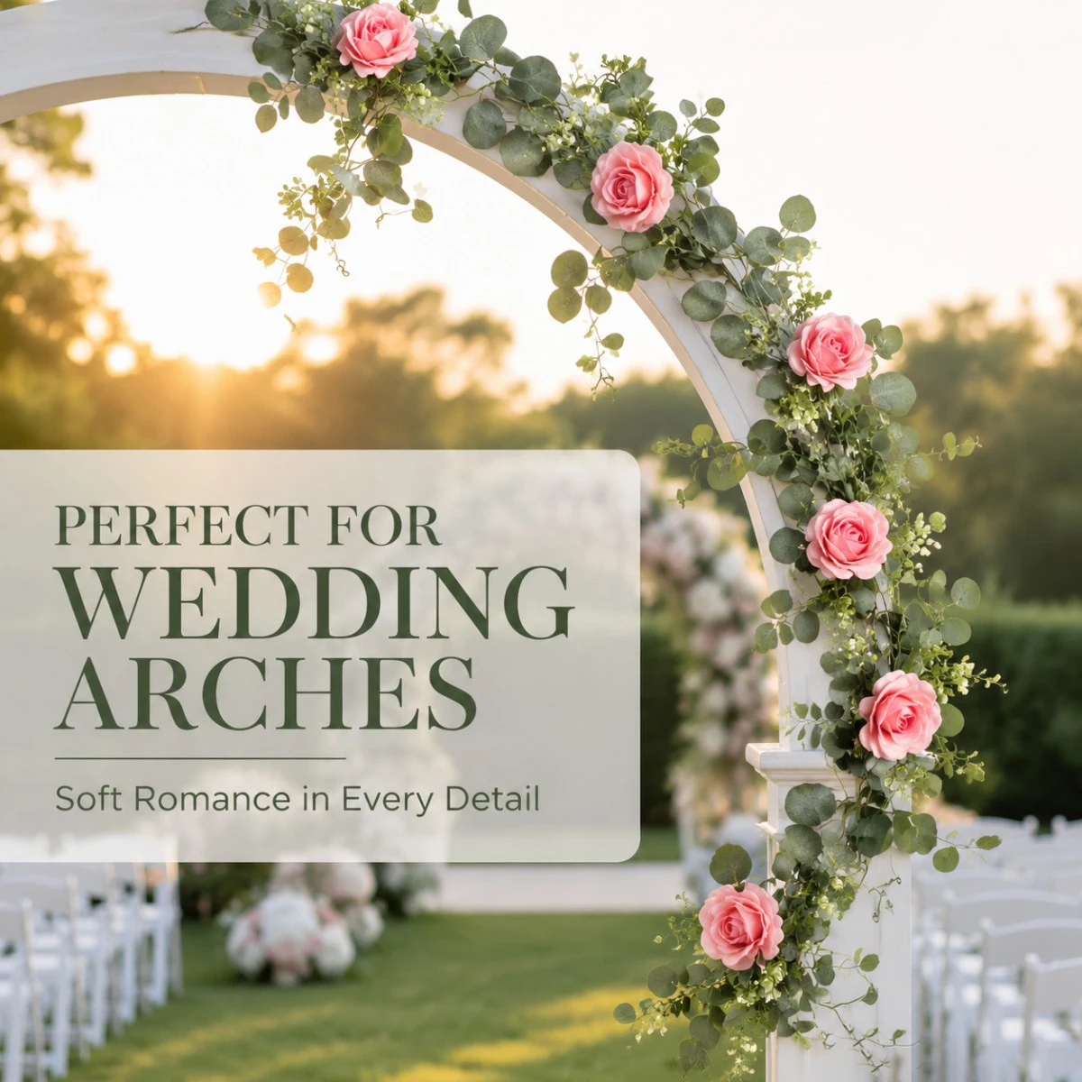 175cm Artificial Eucalyptus Garland with White Flowers for Home Festival Wall Hanging Garden Wedding Backdrop Arch Party Decor