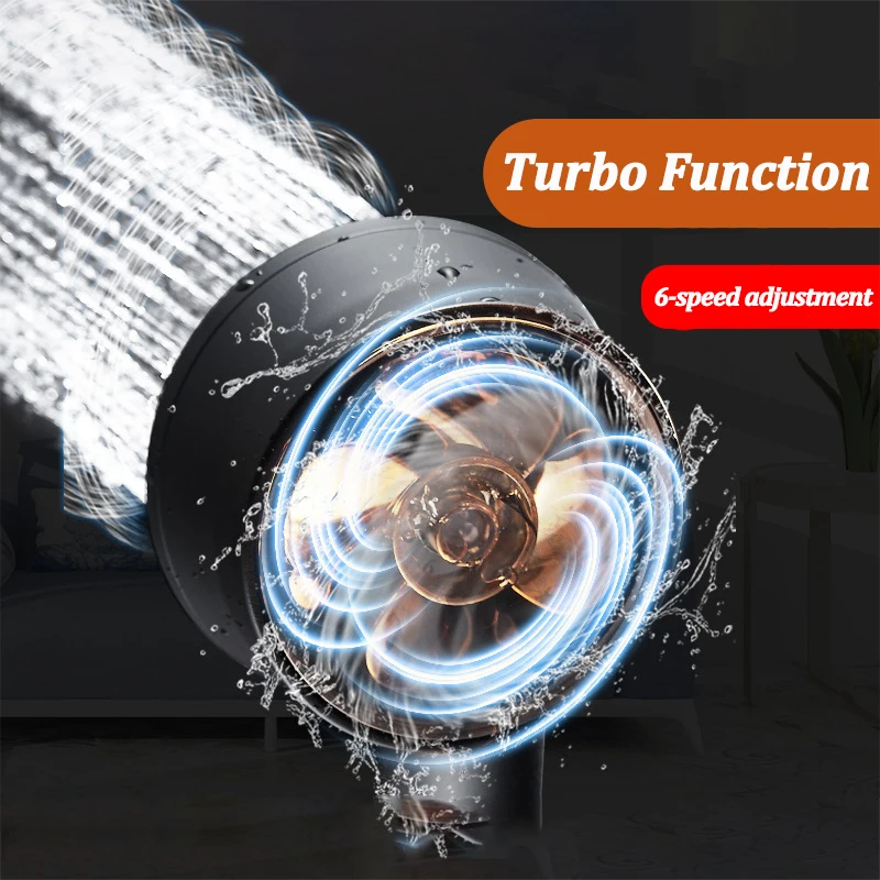 5 โหมดปรับ Turbocharged หัวฝักบัวน้ําแรงดันสูงห้องน้ําหัวฉีดสเปรย์ One-Key หยุดน้ําหัวฝักบัว