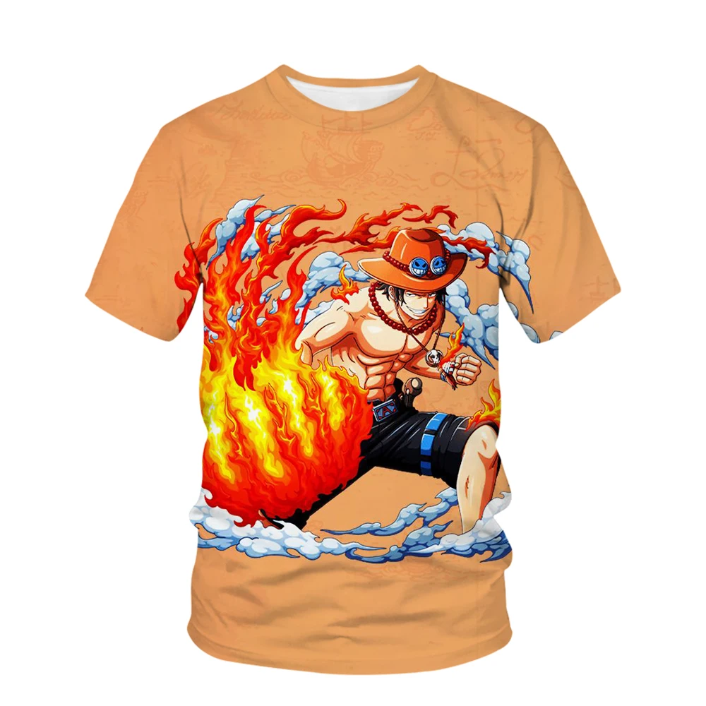 

2025 New Boy Summer Graphic T-shirt Children One Piece 3D Print Fashion Luffy Cool Short Sleeve For Men Women Oversized Tops