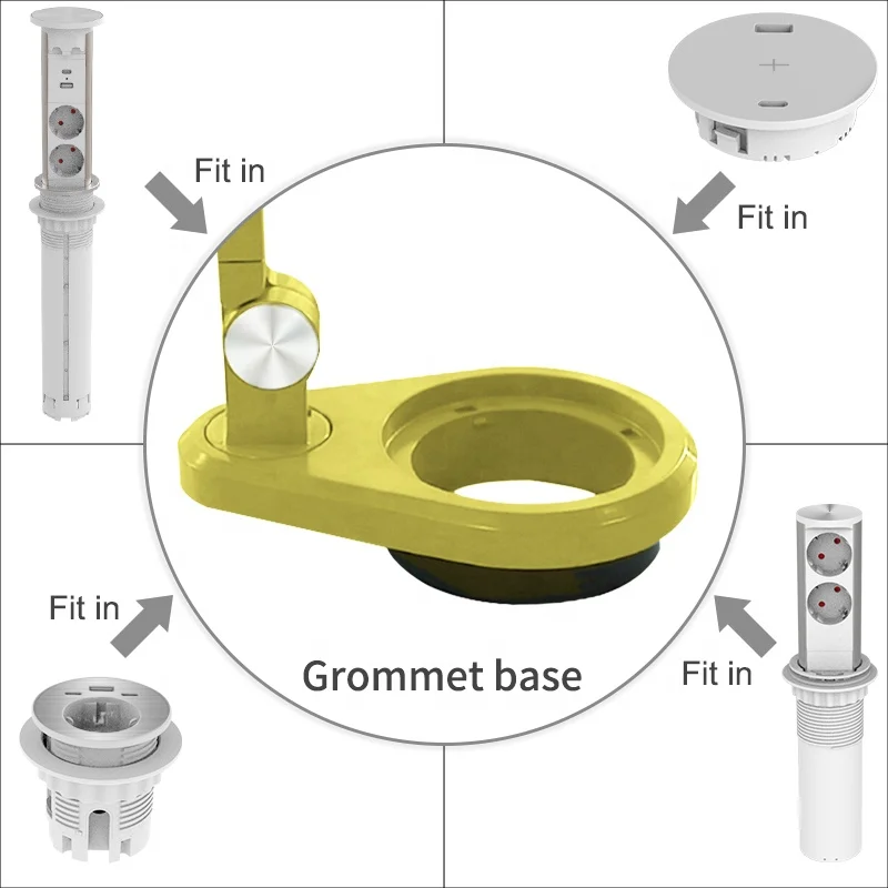 Foldable lamp combine Power grommet with LED lighting