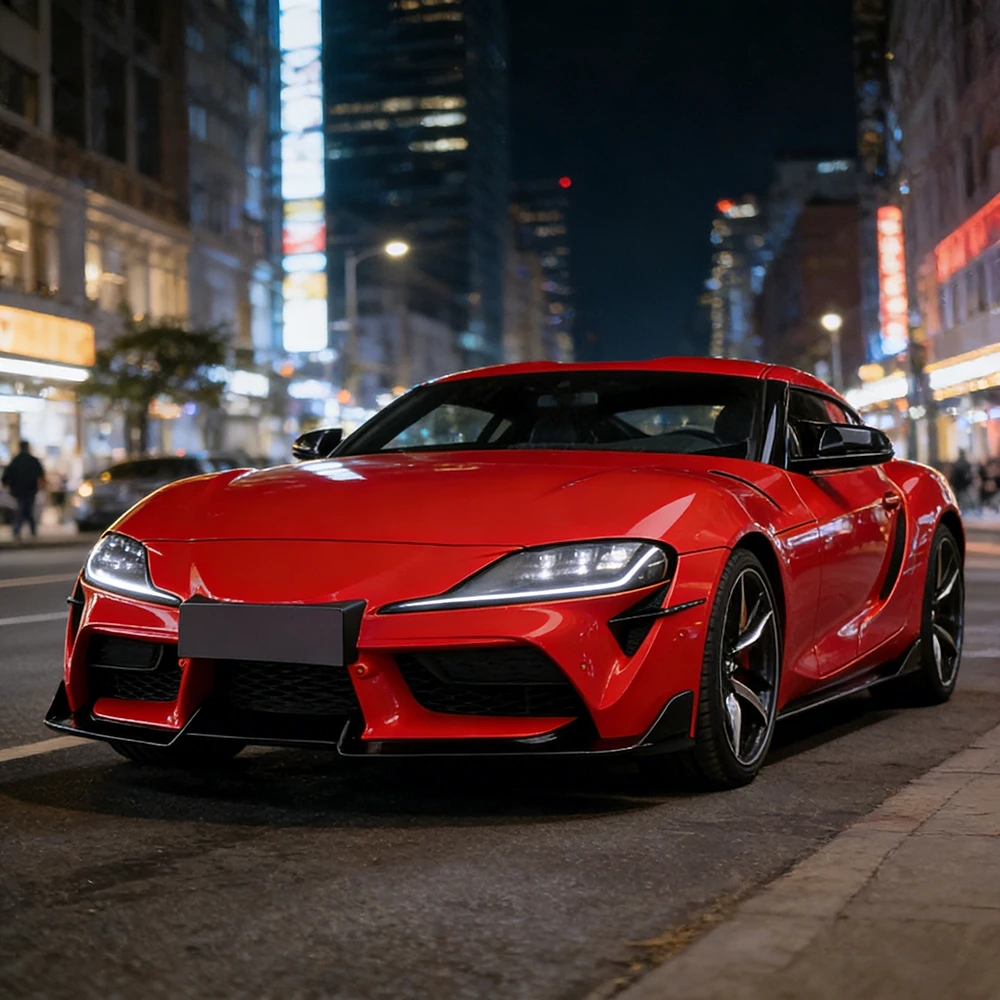JCHEY Dry Carbon Fiber Car Front Bumper Lip Spoiler Gloss Black Bumper Extension Accessories for Toyota Supra A90 A91 2019-2025 - view 5