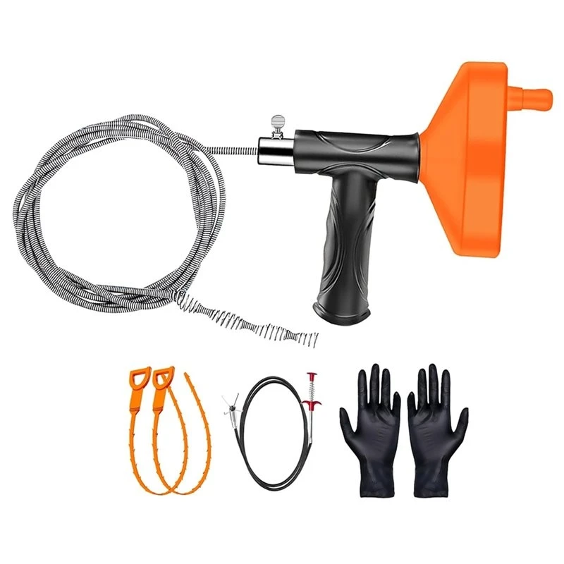mlgb-drains-snake-auger-33-ft-spirale-per-la-pulizia-degli-scarichi-per-lavandini-vasche-e-docce-strumento-per-la-rimozione-di-intasamenti-con-guanto