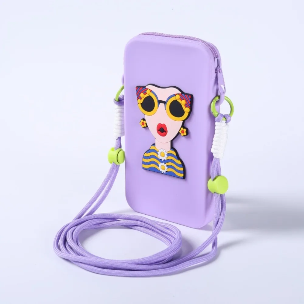 Portable Silicone Mobile Phone Bag Large Capacity Multifunction Hanging Neck Phone Bag Waterproof Phone Crossbody Bag