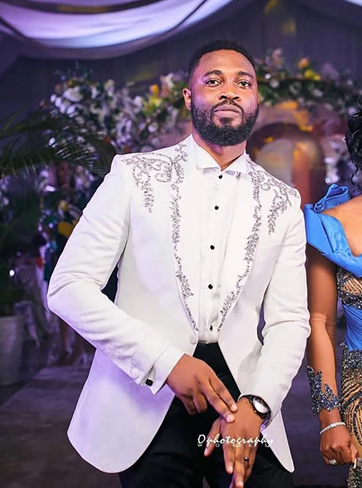 خياط الرجال دعوى الزفاف الجاكار الأقمشة شال التلبيب زر واحد يزين العريس البدلات الرسمية 2 قطعة السترة السراويل مناسبة الأعمال