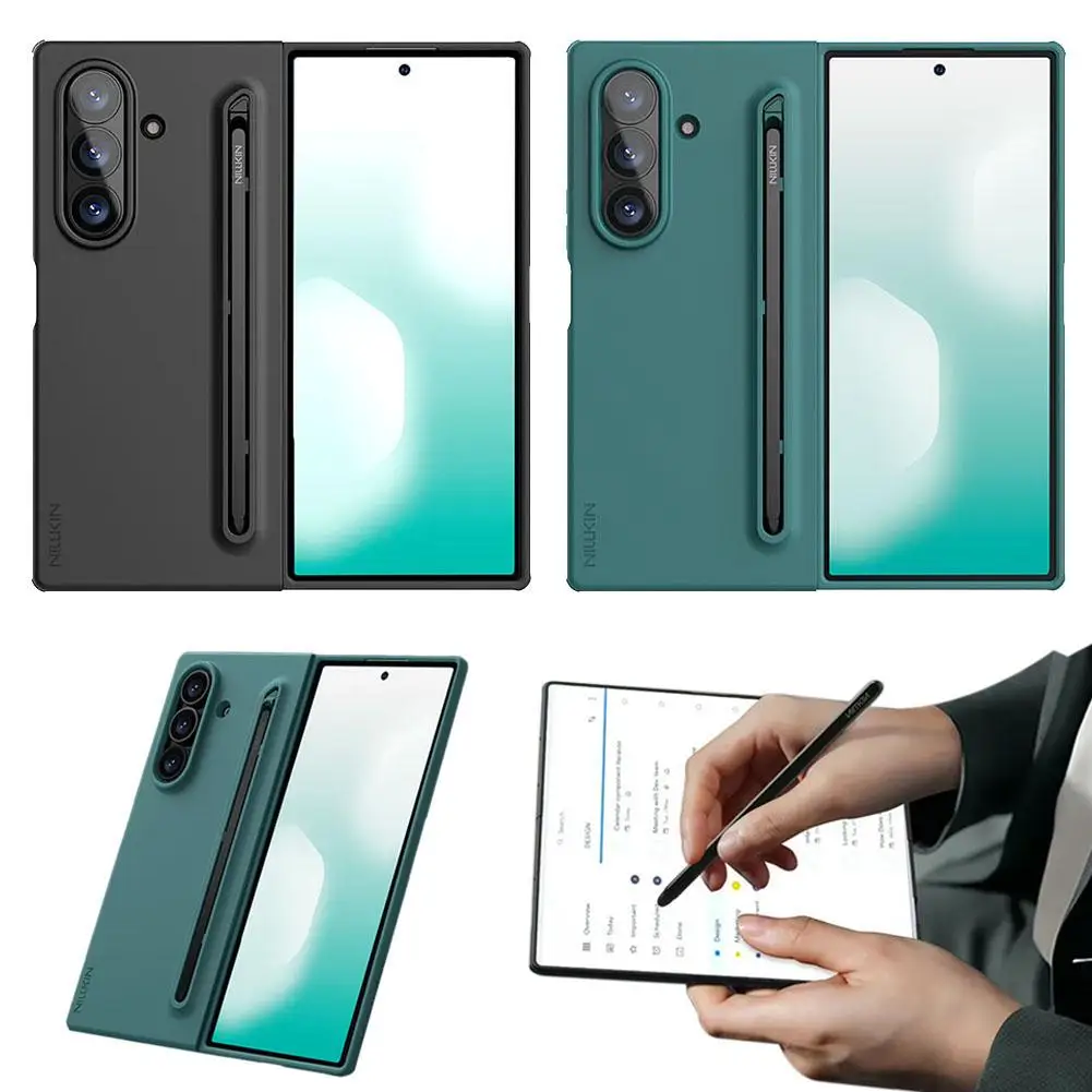 

Для NILLKIN для Samsung Galaxy Z Fold 7, гибкий складной чехол, жидкий силиконовый защитный чехол для кожи с дизайном ручки D5V7