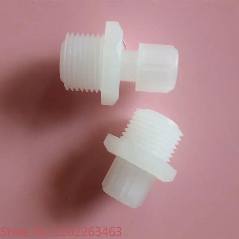 10 pieces PVDF plastic quick-thread ferrule connector lock mother tetrafluoro pipe connector tee φ 6， φ eight