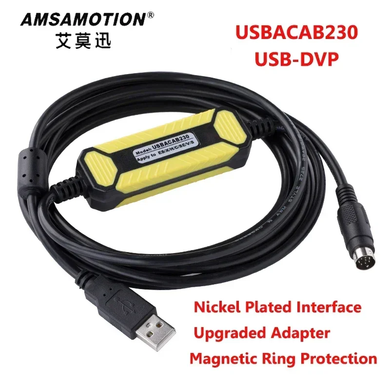 Upgraded USB-DVP Cable USBACAB230 Suitable for Delta DVP EH ES EC EX DVP14SS211T DVP16 PLC Programming Download Copper Wire