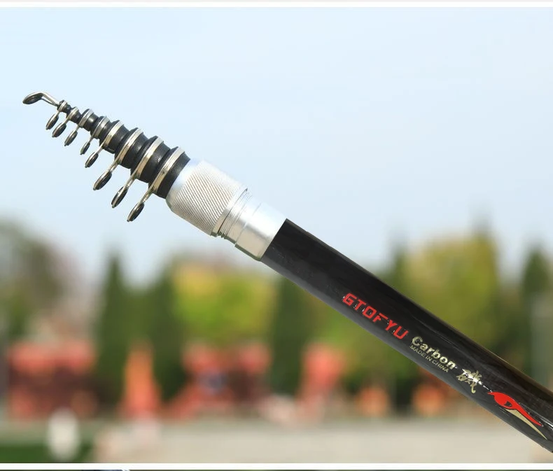 2.7M 3.6M 4.5M 5.4M 6.3M Carbon Telescopic Rock Fishing Rod Ultra Light Rod Lure Carp Travel Ocean Spinning Fishing Rod