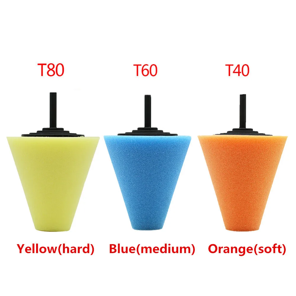 Tire Polishing Sponge Auto Wheel Used For Electric Drill Burnishing Ball Cone Set Car Hub Buffing Kit