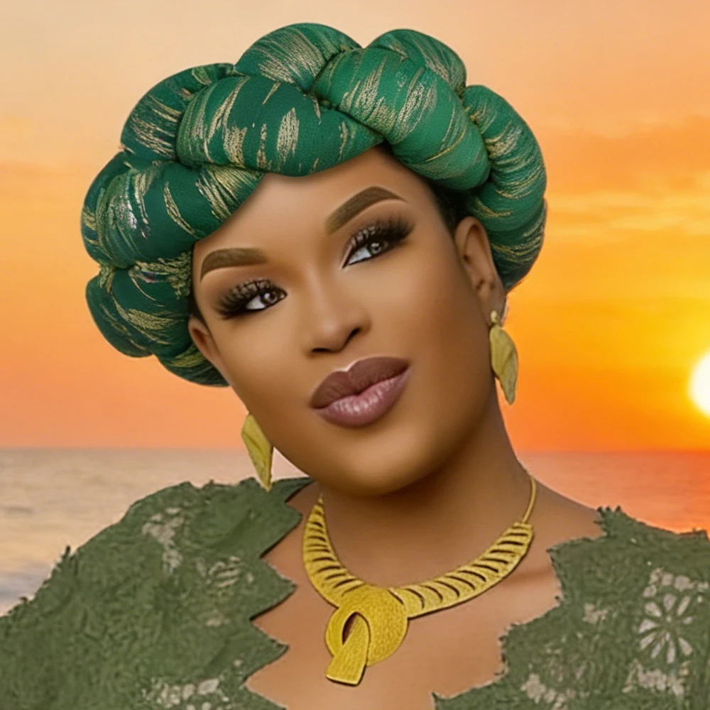 

Преувеличенная повязка на голову с большой оплеткой, Нигерия, головной убор для свадебной вечеринки, женская повязка на голову, африканский тюрбан, шапка для женщин, мусульманский хиджаб Geles