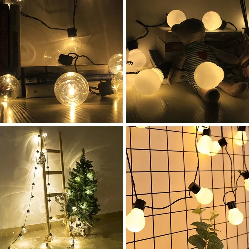 G50 Bulbs Fairy String Lights Outdoor Patio Lamp For Garden Xmas Holiday Lighting