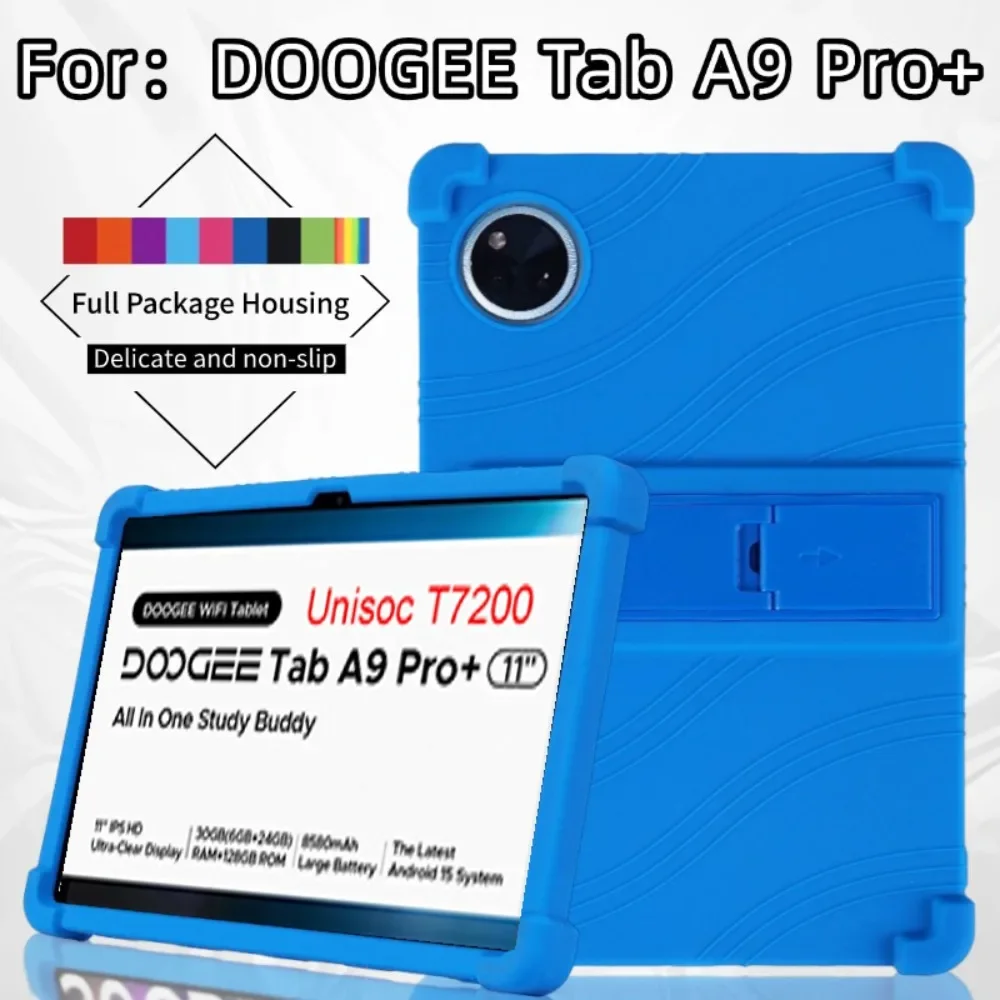 

DOOGEE Tab A9+ Pro+ 11-дюймовый мягкий силиконовый портативный чехол для планшета с подставкой и износостойкой задней панелью