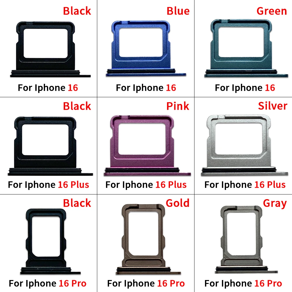 For Iphone 16 Plus / For Iphone 16 Pro Max SIM Card Dual Sim Tray Slot Replacement Parts