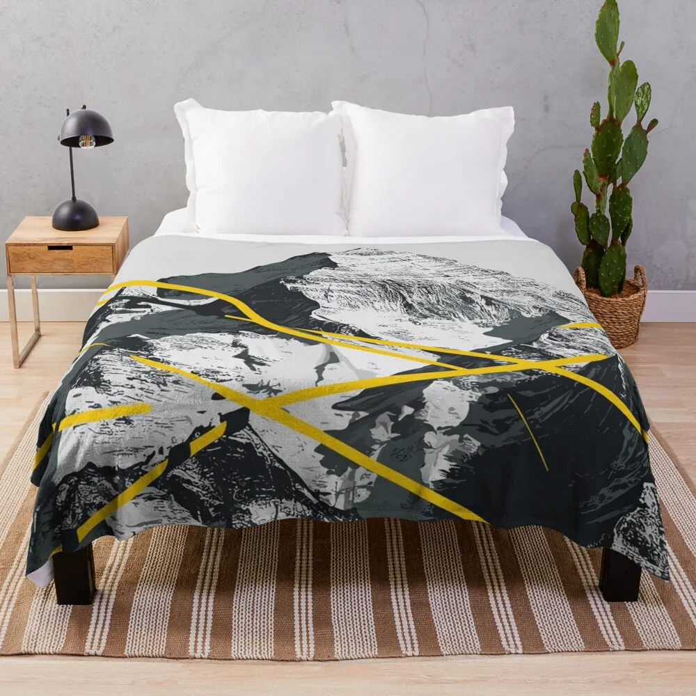 Monte Everest Bellas Artes: Magnífico paisaje de montaña Ilustración Manta Retros Beautifuls Sofás decorativos Mantas