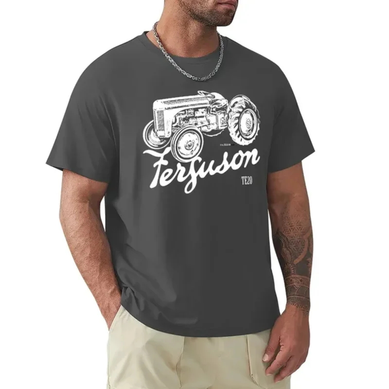 Katoenen T-Shirts Klassiek Ferguson Te20 Script En Illustratie T-Shirt Schattige Man Kleding T-Shirts Voor Mannen Katoen Grafische T-Shirts