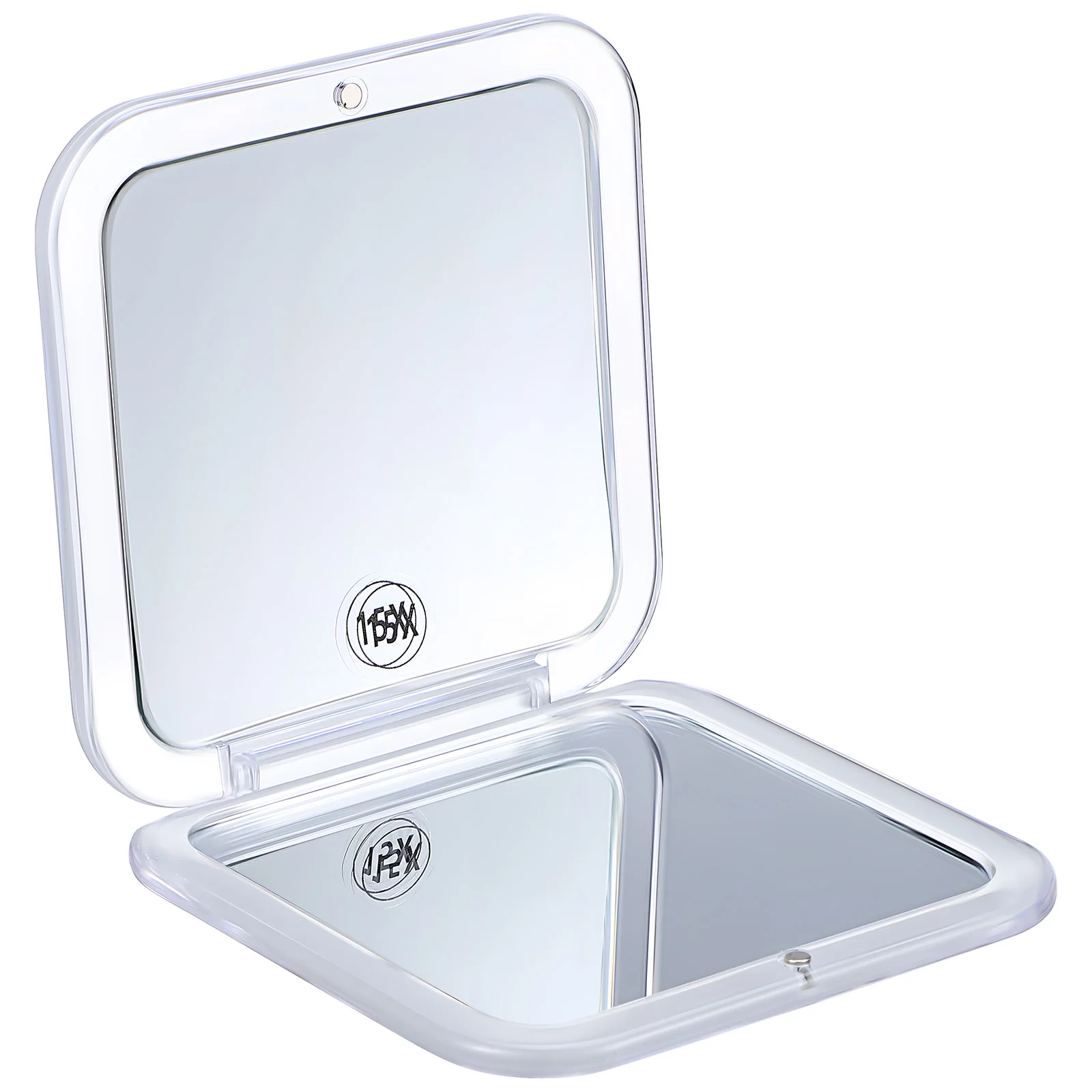 Espejo de maquillaje de viaje plegable compacto, Mini espejo de tocador portátil de bolsillo cuadrado pequeño con aumento