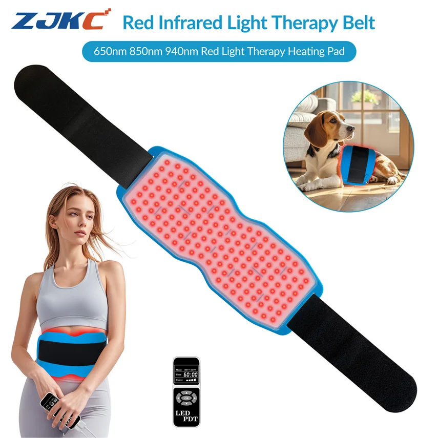 

24W Red and Near Infrared Light Therapy Device Heating Pad Belt for Frozen Shoulder Sports Injury Back Leg Pain Home Use