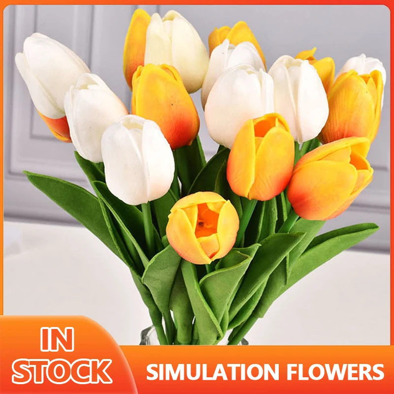 3/5/10PCS Tulip Flower Artificial Tulip Bouquet Fake Flower for Wedding Ceremony Decor Home Garden Bouquet Decoration Hot