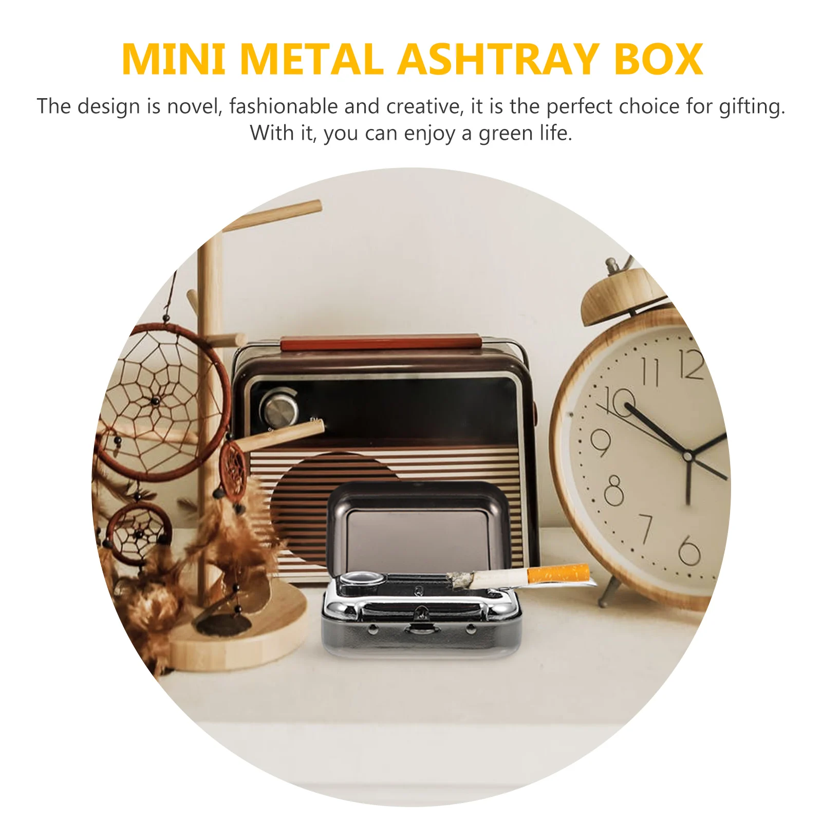 

Metal Ashtray Fashion Mini Stainless Cigarette Stylish Travel Holders Rectangle Shape Steel Outdoor Ashtrays Small Convenient