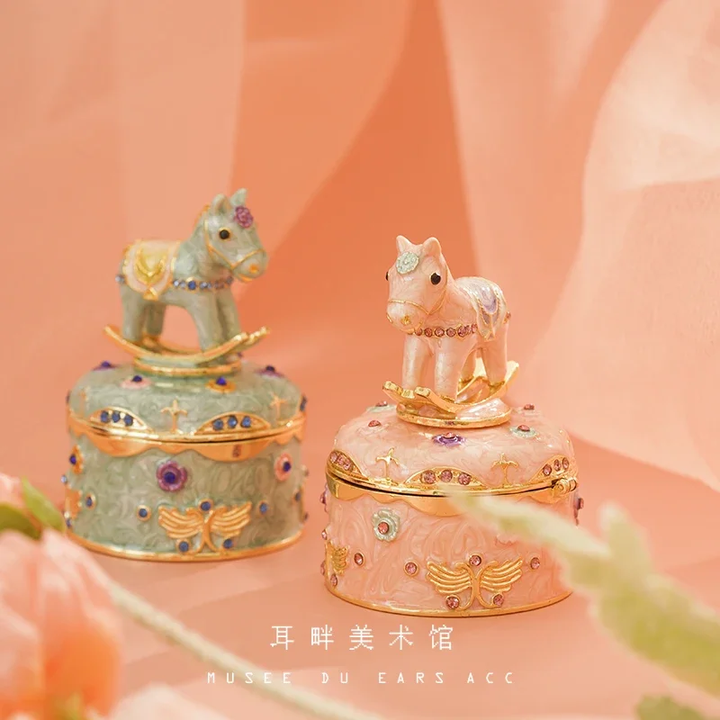 

Pony ring box Proposal pair ring box Cute jewelry earrings storage Wedding gift box Girlfriend gift