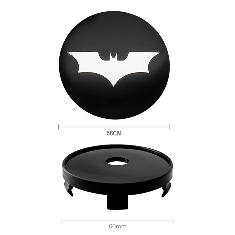 4 قطعة 56 مللي متر 60 مللي متر الخفافيش شعار سيارة عجلة مركز محور قبعات شارة شعار غطاء حافة ملصقات سيارة التصميم الديكور الشارات اكسسوارات السيارات #2