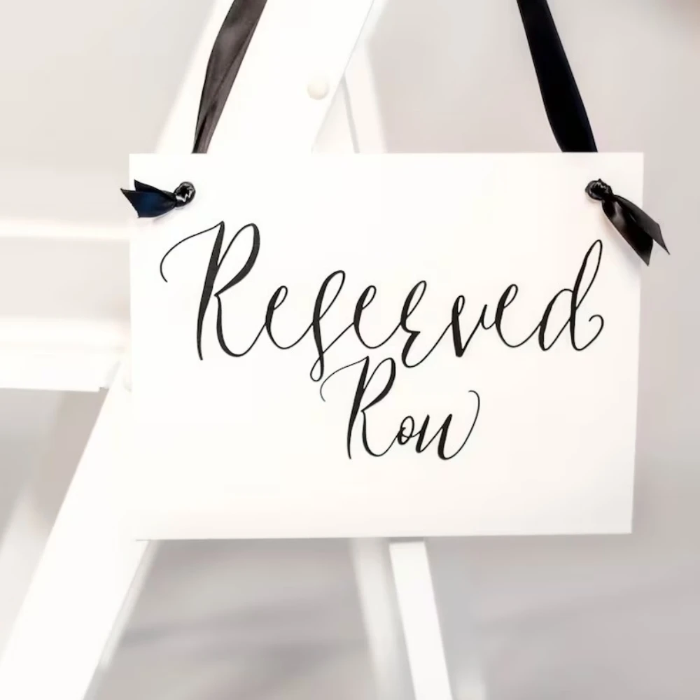 Reserved Chair Row Sign for Wedding Ceremony Party, Corporate Event, Conference Family Seating, Reserved Row Sign