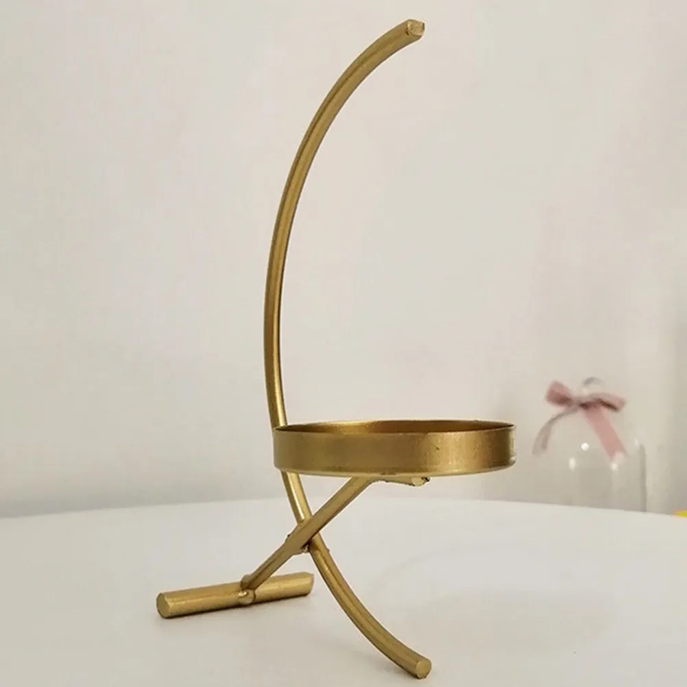 1Pcs Half Moon Holder Creative Tabletop Decoration Nordic Style Iron Display Stand for Home Wedding Xmas Gift