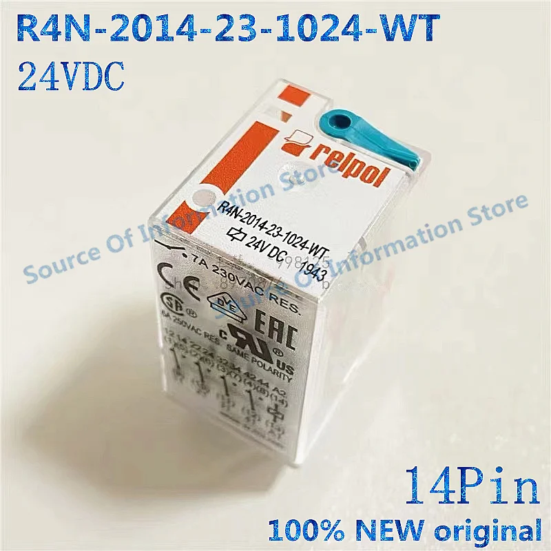 1PCS R4N-2014-23-1024-WT Electromagnetic Relay 6A 24VDC 14Pin 100% New original