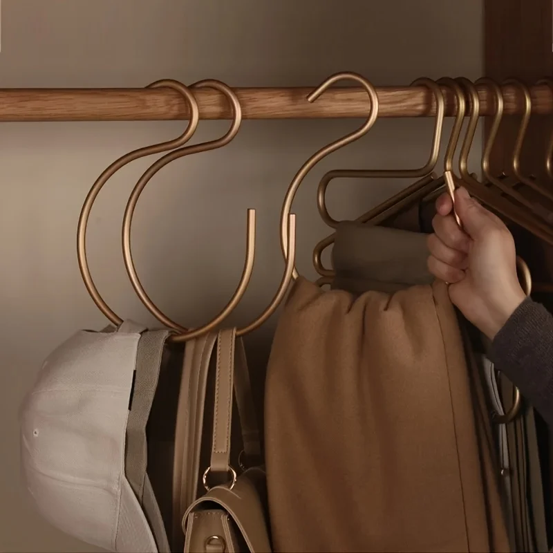 5PCS Smooth Burr-free End Lightweight Anti-deformation Aluminum Hook Kitchen Entryway Rod Hanging Organizer Accessory