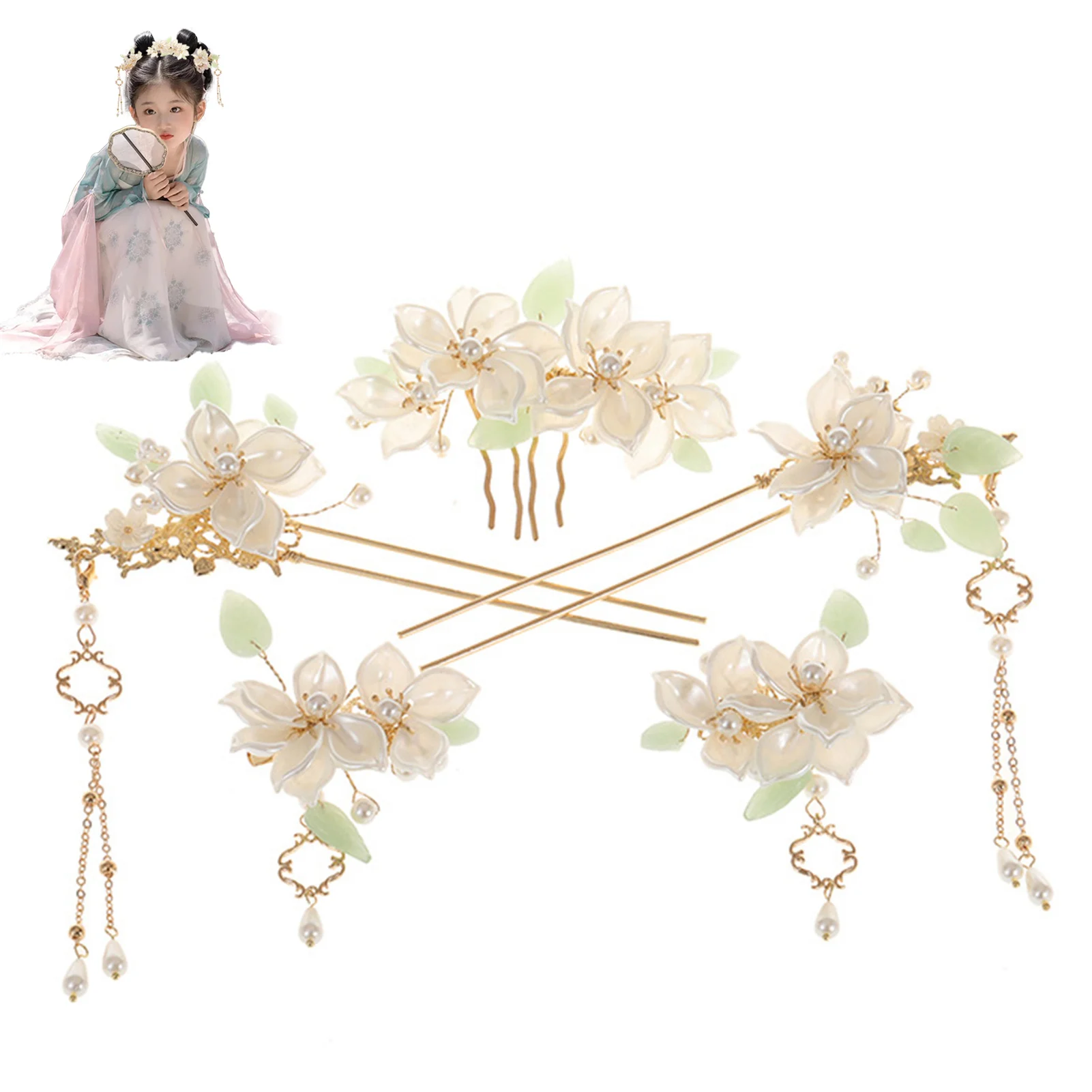 Ancient Chinese Hairpins Hairclips Hair Jewelry Accessories for Women Girls Hanfu Dress Hair Styling Decor Pendant Headpiece