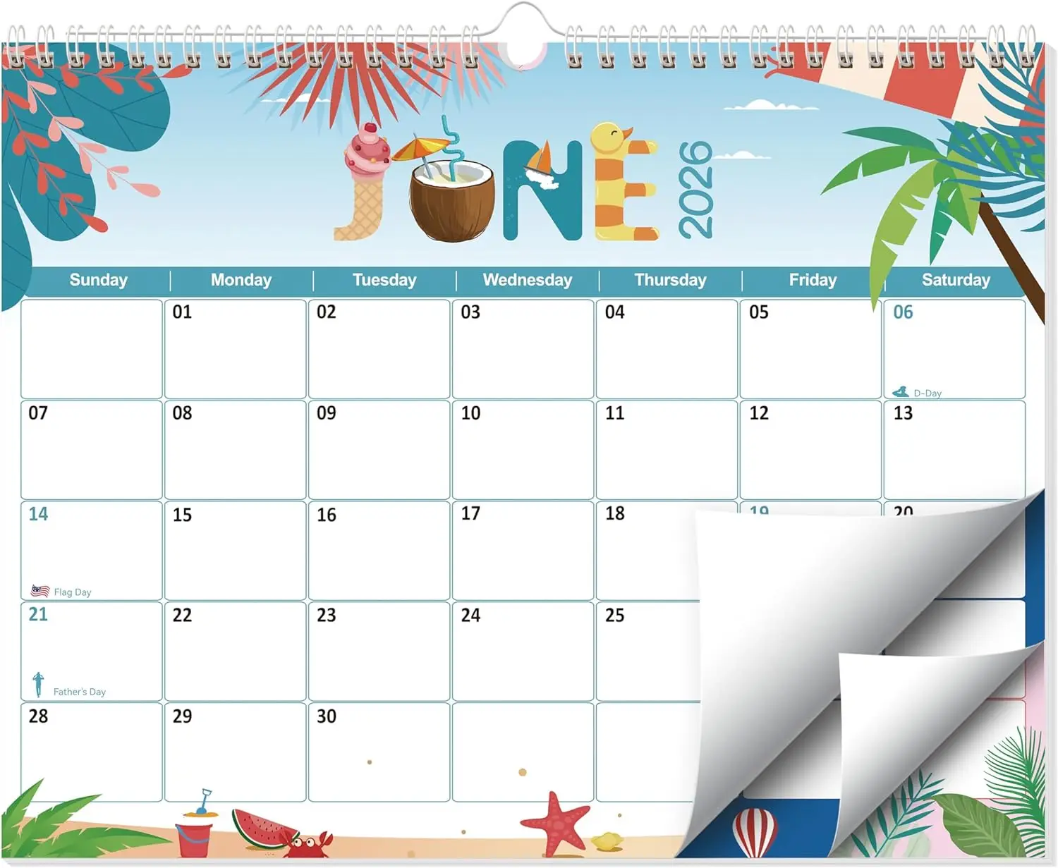 

Wall Calendar 2026-2027, 19 Months Jun 2026-Dec 2027, 14"x11" Hanging Planner, Thick Paper