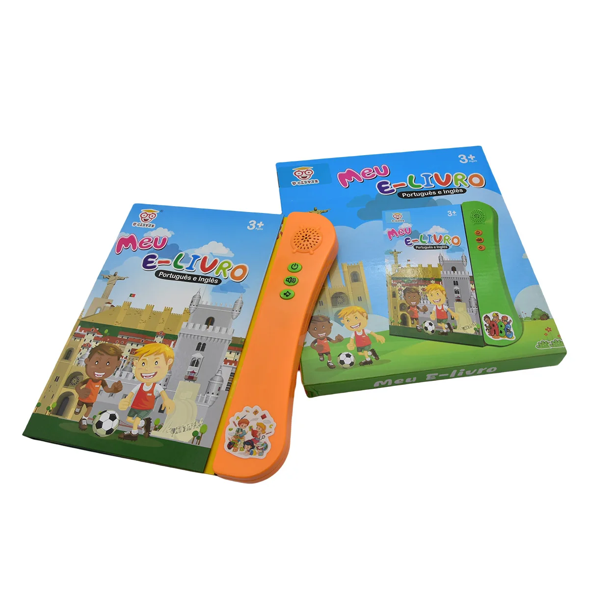 Portuguese English Sound Book for Bilingual Language Children Alphabet Numbers Animals Fruit Vegetables Educational Sound Book