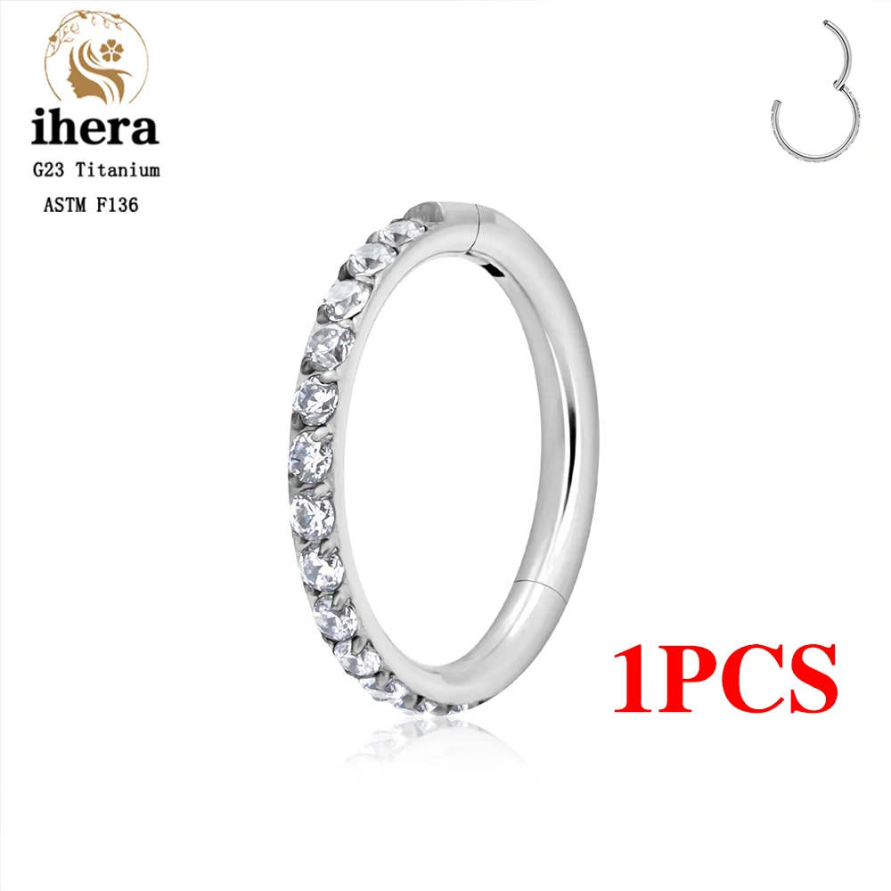 1/10PCS G23 Titanium Neusringen Septum Clicker Oorkraakbeen Tragus Helix Daith Oorbellen Hoops 16G 18G CZ body Piercing Sieraden