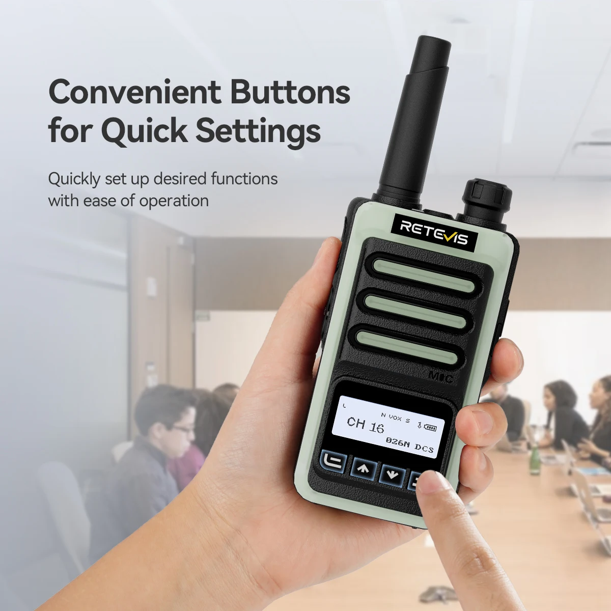 Retevis RB666S Walkie-Talkie PMR446 Lizenzfreies Walkie-Talkie Tragbares Typ-C-Schnelllade-VOX-Radio für den Notfall im Hotel Mall – Detail 5