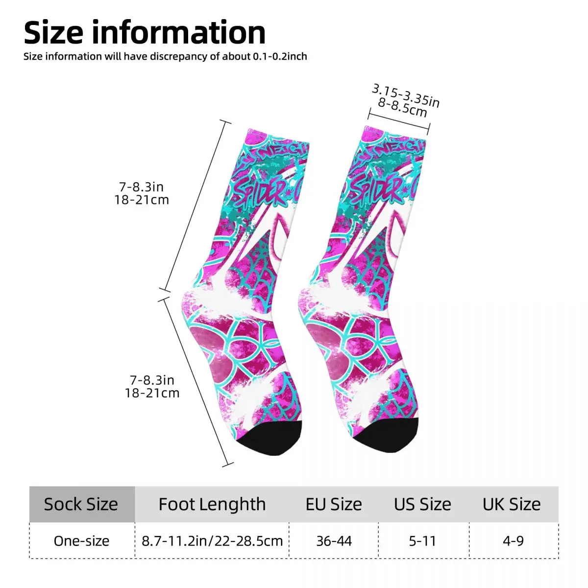 compression Lovely Neighborhood Spider-Gwen Sock for Men Hip Hop Vintage Marvel Comics Happy Seamless Pattern Printed