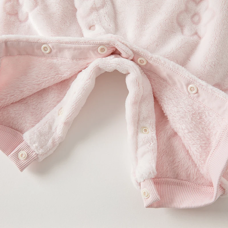 Dave Bella Pink Flower Baby Romper Newborn Baby Girl Clothes Autumn Winter O-neck Baby Boy Clothes Romper DB4223836