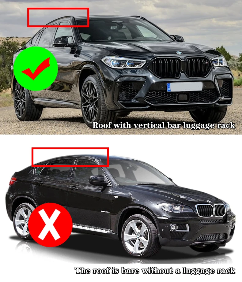 2Pcs Roof bars For BMW X6 【G06】SUV 2019-2023 (Flush Rails) Aluminum Alloy Side Bars Cross Rails Roof Rack Luggage Carrier