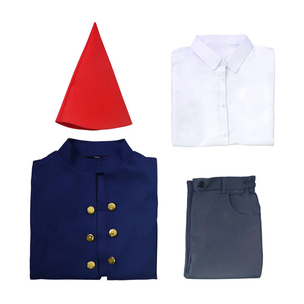 Anime Wirt Cosplay Costume Wirt Blue Uniform Suit Shirt Pants Cloak And Hat Full Set Masquerade Suit Halloween Carnical Outfit