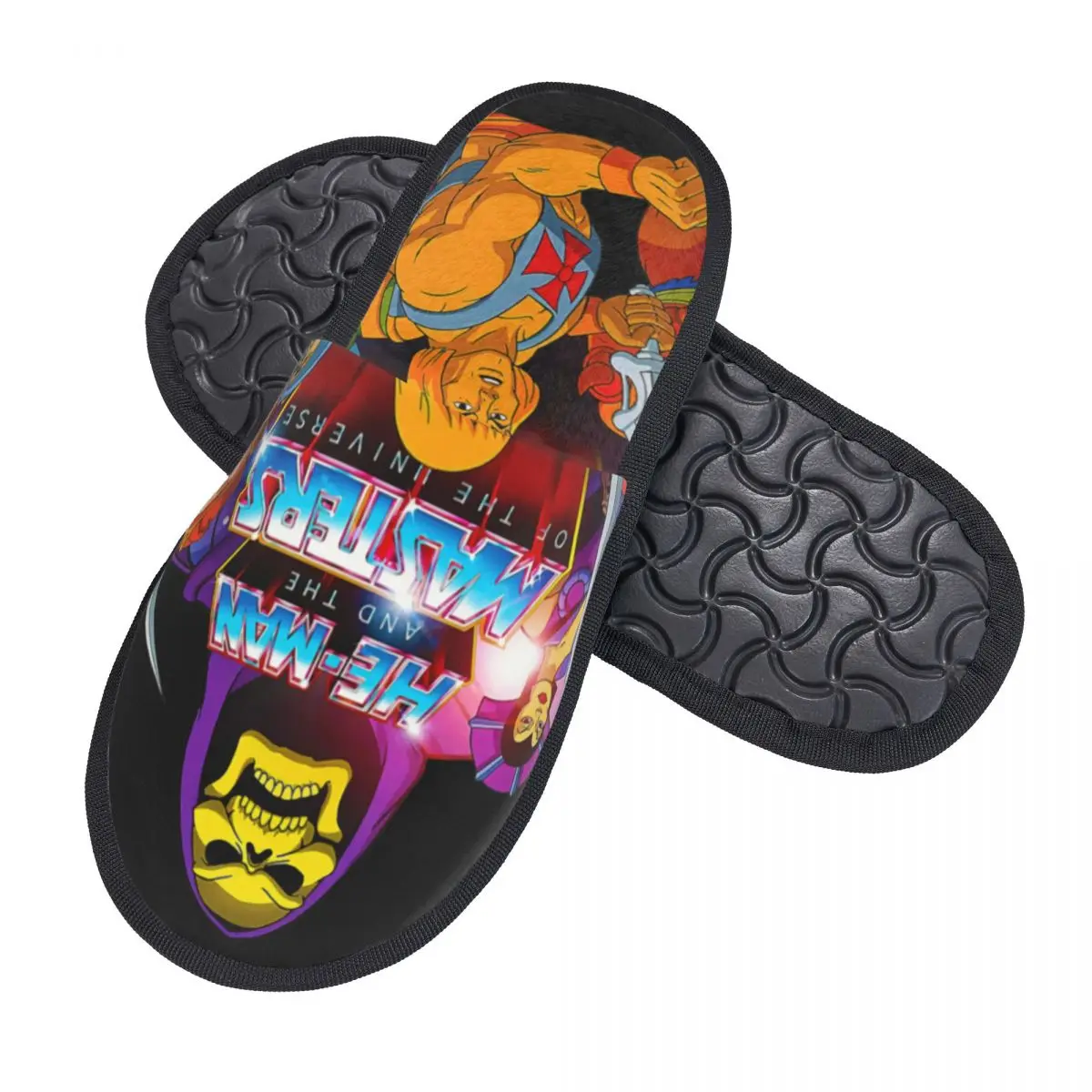 Custom He-Man Masters Of The Universe Cozy Scuff With Memory Foam Slippers Women 80s Skeletor She-Ra Beast Bedroom House Shoes