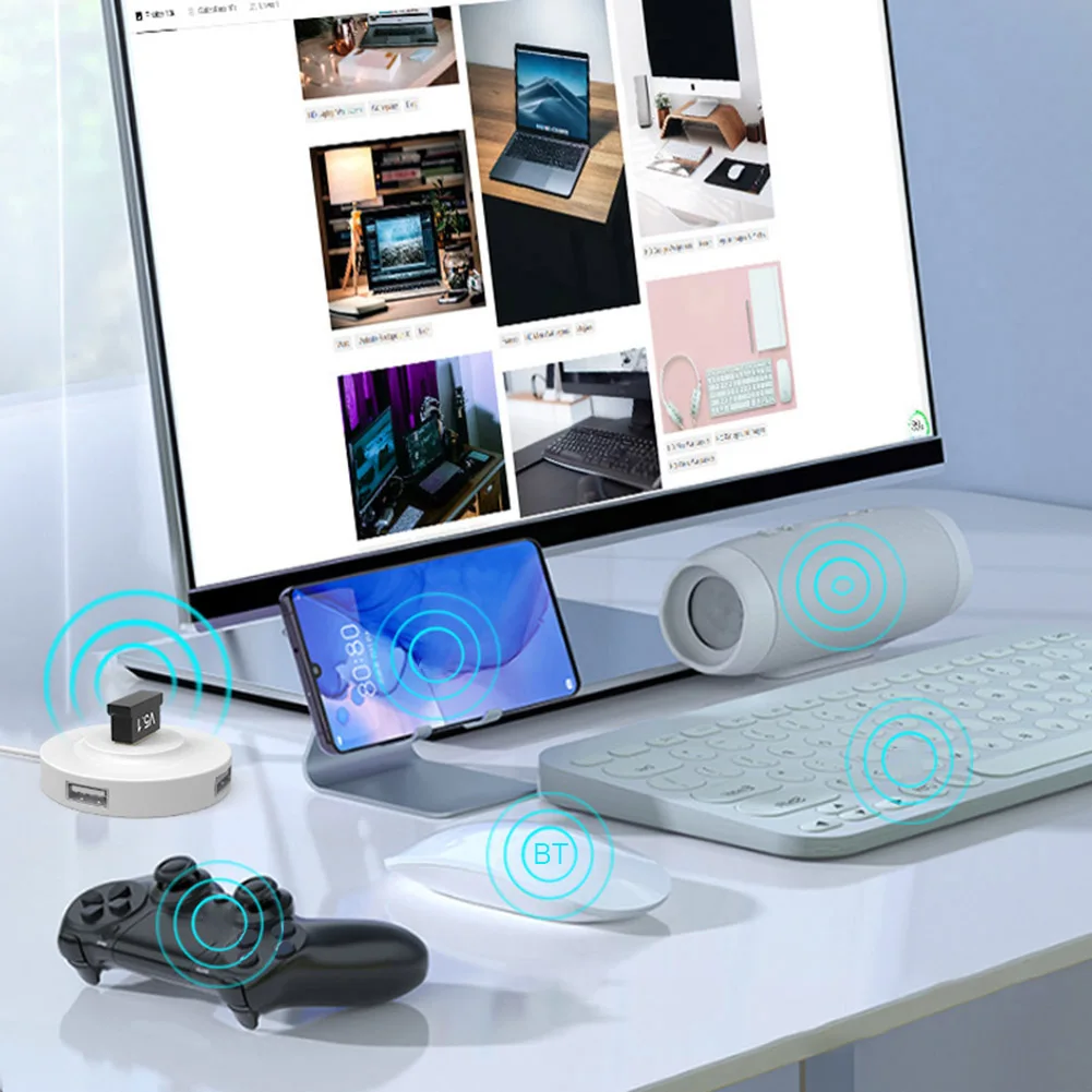 1-5 шт. USB-адаптер Bluetooth 5,3/5,1 с поддержкой Windows 11/10/8,1 мини-отправитель Plug & Play USB-ключ для компьютера, ПК, ноутбука, наушников